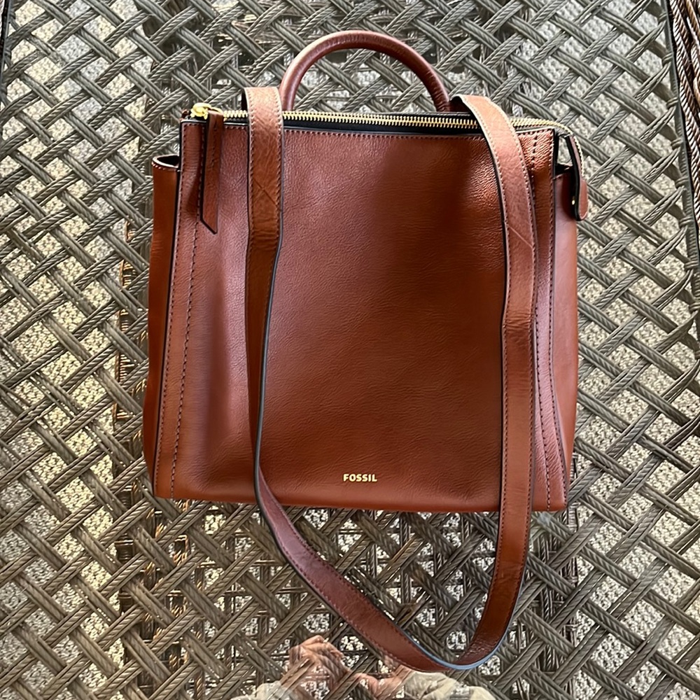Leather Fossil Backpack Crossbody Purse